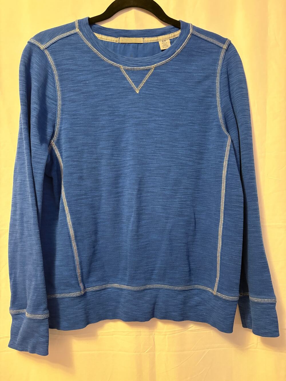 Tommy Bahama Tobago Bay Sweatshirt Crew Neck Bright Blue Cotton Women's Sz S